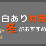 白あり対策をするなら冬。注意点まとめ
